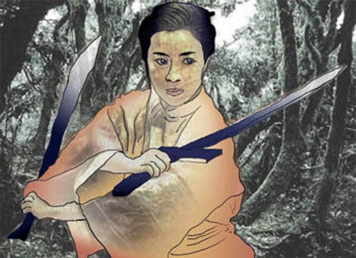Illustration: Japanische Inkarnation, Schwertkämpferin
