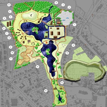 Illustration: Entwurfs- und Lageplan von Starigard