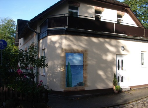 Illusionsmalerei: Mediterraner Meeresblick, Ferienwohnung