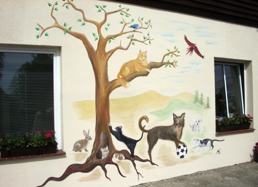 Wandmalerei: Tierheim Außenwand