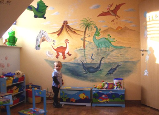 Wandmalerei: Im Land der Dinosaurier, Schwerin, 2011