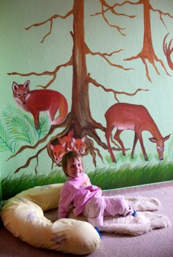 Wandmalerei: Waldtiere f&uuml;r Svenja, 2 Jahre, Schwerin