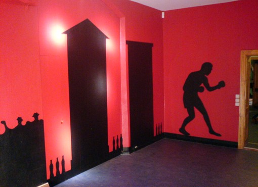 Wandgestaltung: Max Schmeling Ausstellung, Box-Raum, Jagdschloß Groß Schönebeck, Schorfheide, 2006-2008