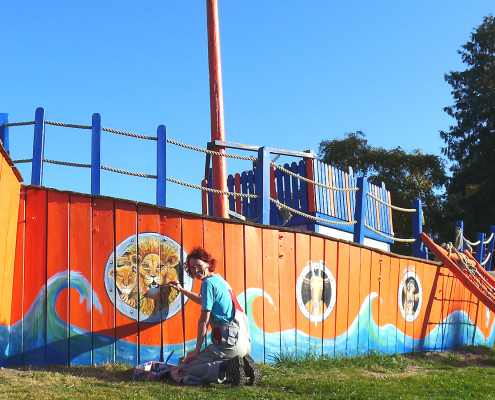 Anne Kraatz - Lebendige Gestaltung - Wandmalerei Tierpark Arche Noah